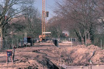 het gewicht van de kraan wordt zo goed opgevangen
